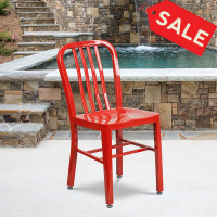 Flash Furniture CH-61200-18-RED-GG Red Metal Indoor-Outdoor Chair